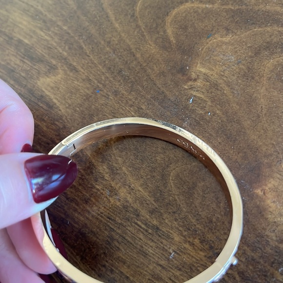 COACH signature hinged bangle bracelet in rose gold - Picture 5 of 6